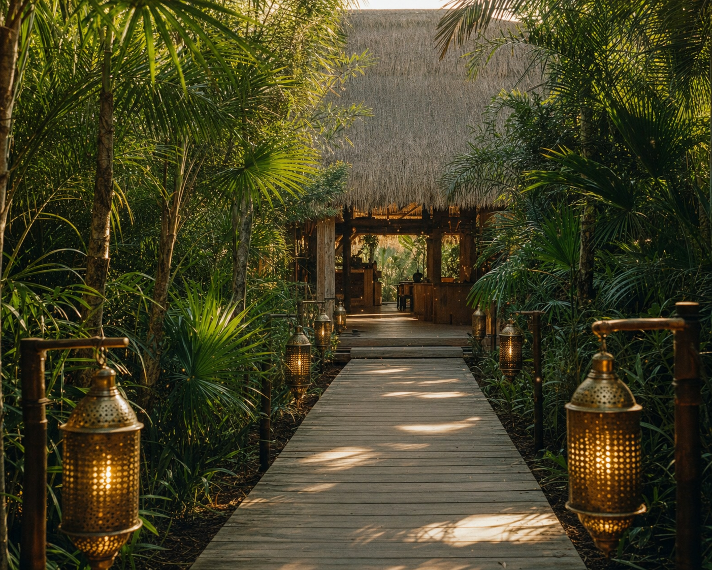 Property entrance through the canopy