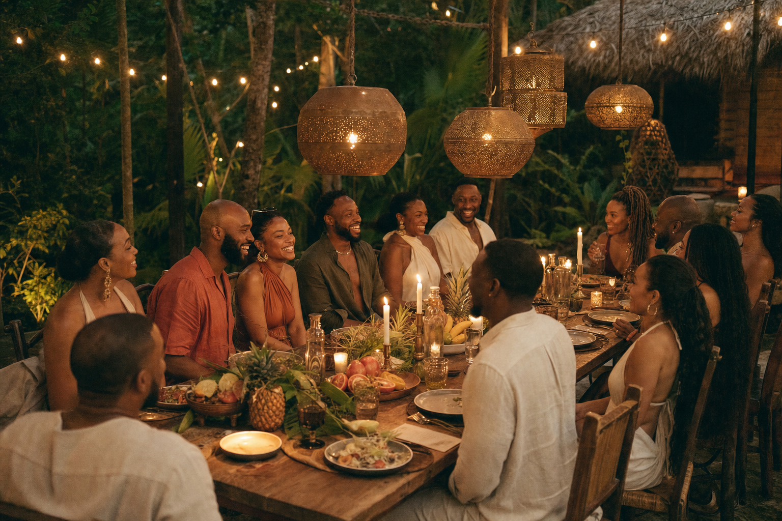Welcome dinner under the palapa